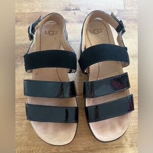 UGG Women's Black Strappy Sandals Size 7.5